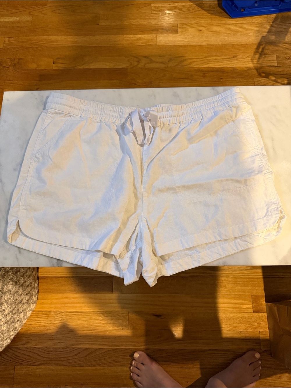 J.Crew linen blend white shorts